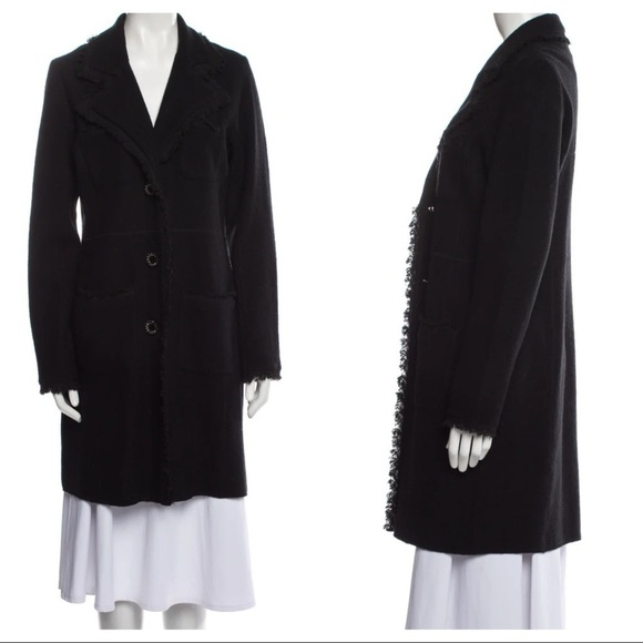 Karl Lagerfeld  Peacoat Black Pointed Collar Size S/P - Picture 1 of 13